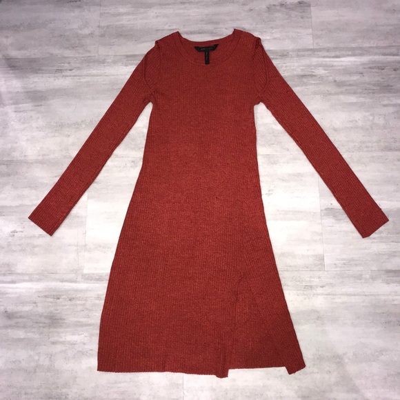 BCBG Braiden Marled Rib Knit Cold Shoulder Dress - Picture 14 of 14